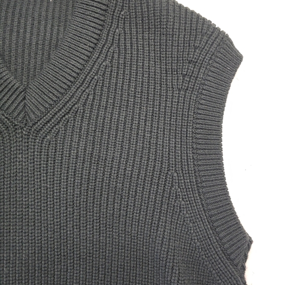 Zara Sweater Vest Hunter Green Preppy Academia Relaxed Oversized Pullover Medium - Picture 7 of 12